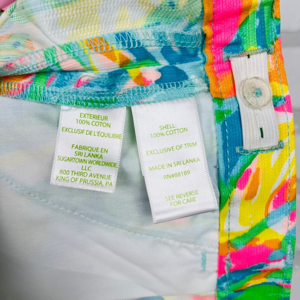 Lilly Pulitzer Girls Multi Color Abstract Tropical Corduroy Shorts Size 14 - Picture 7 of 10